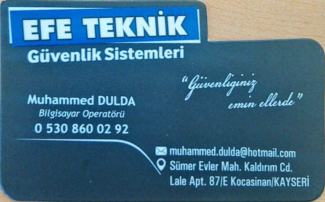 EFE TEKNİK GÜVENLİK SİSTEMLERİ